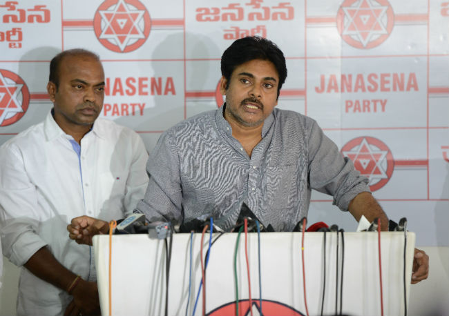 Pawan Kalyan at Jana Sena office